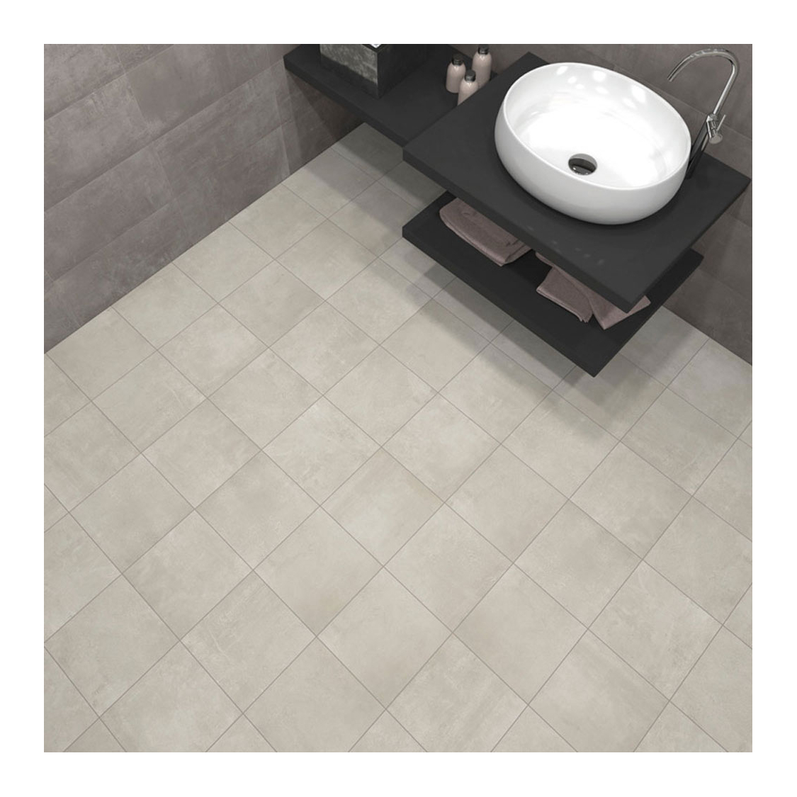 Carrelage effet béton alpe grey 33x33 amb